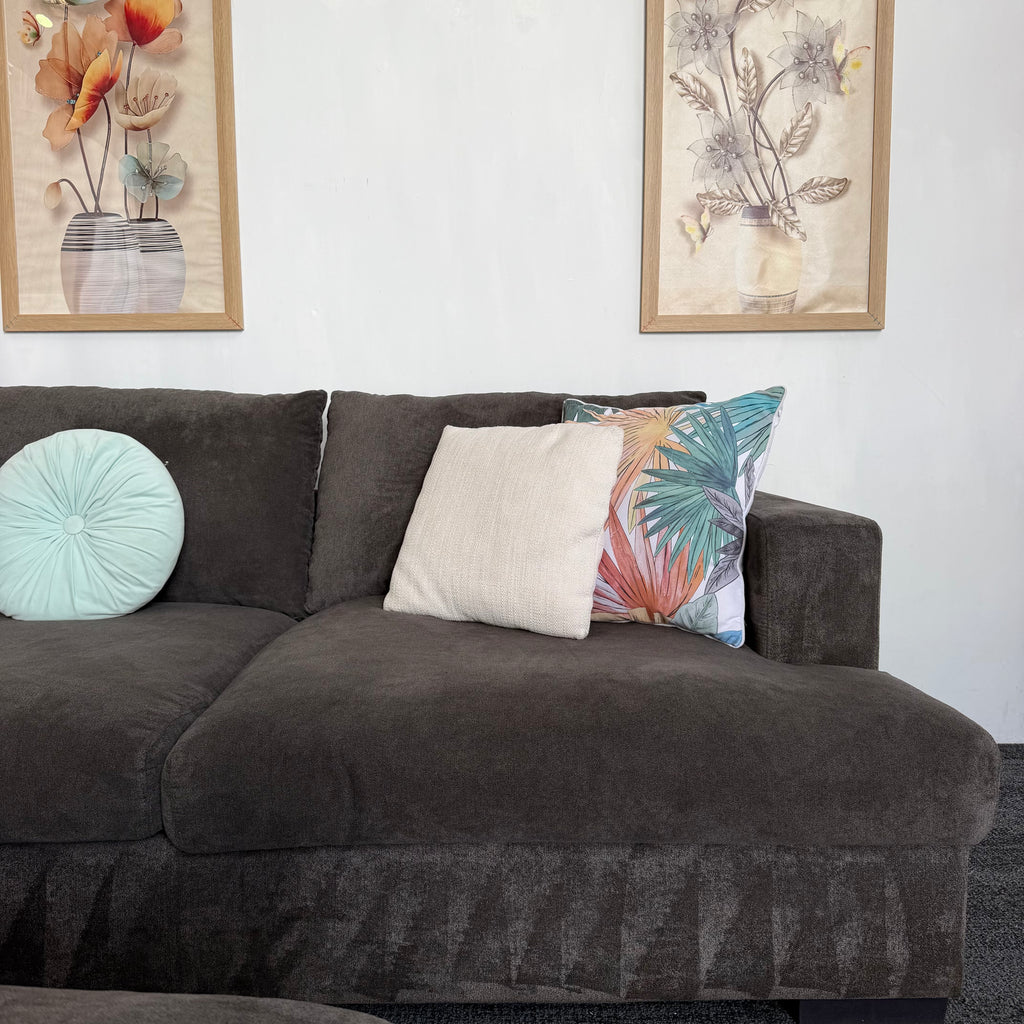 Harvey Norman 6 Seater Deep Corner Sofa with Ottoman