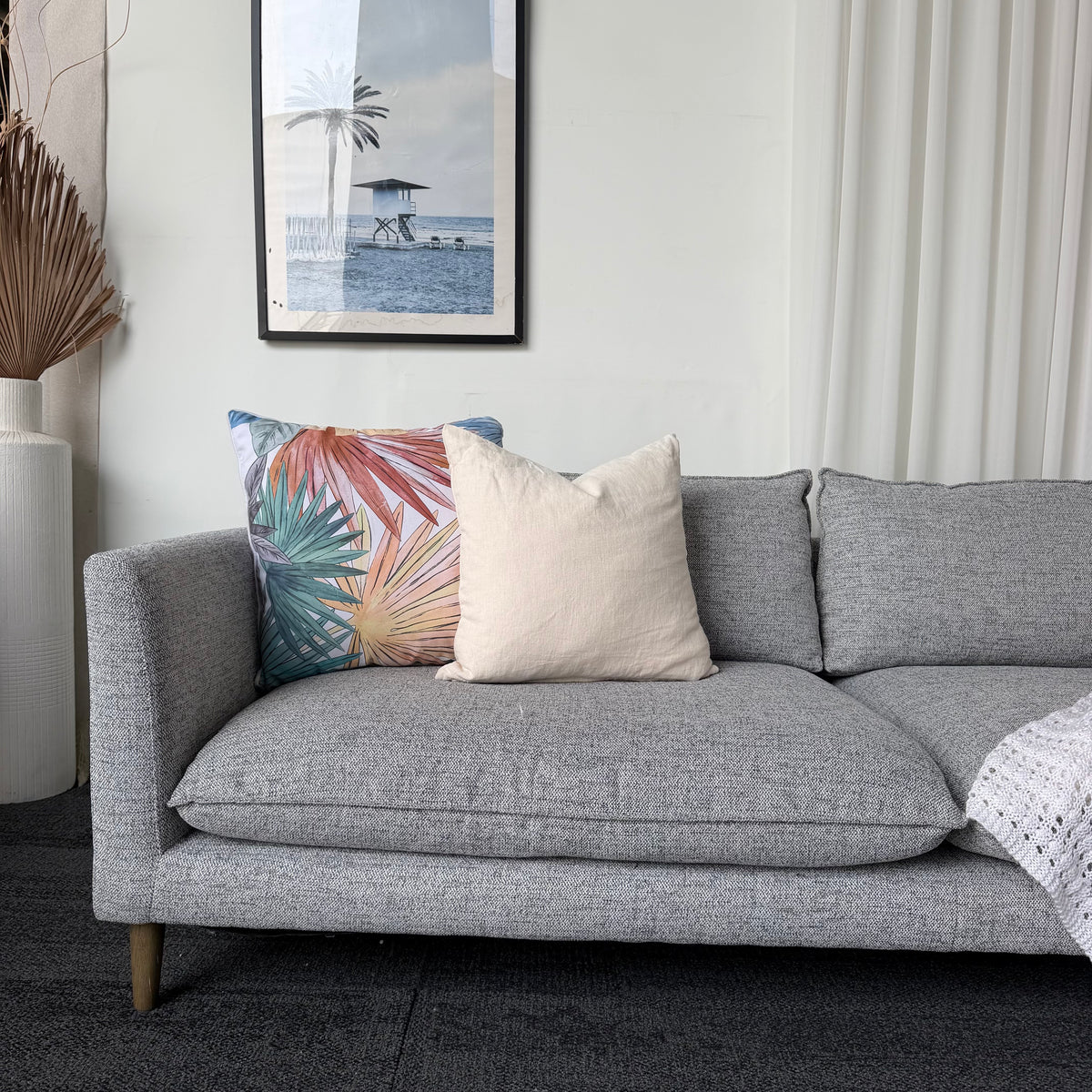 Nick Scali 4 Seater Feather Filled Couch – Right-Hand Chaise