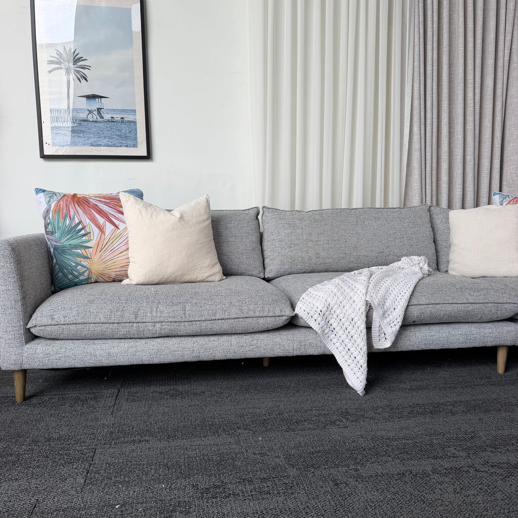 Nick Scali 4 Seater Feather Filled Couch – Right-Hand Chaise