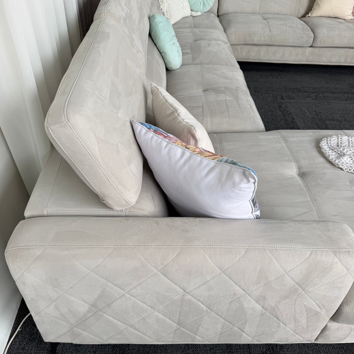 Harvey Norman Large Corner Lounge with Chaise – 380cm Sectional Sofa
