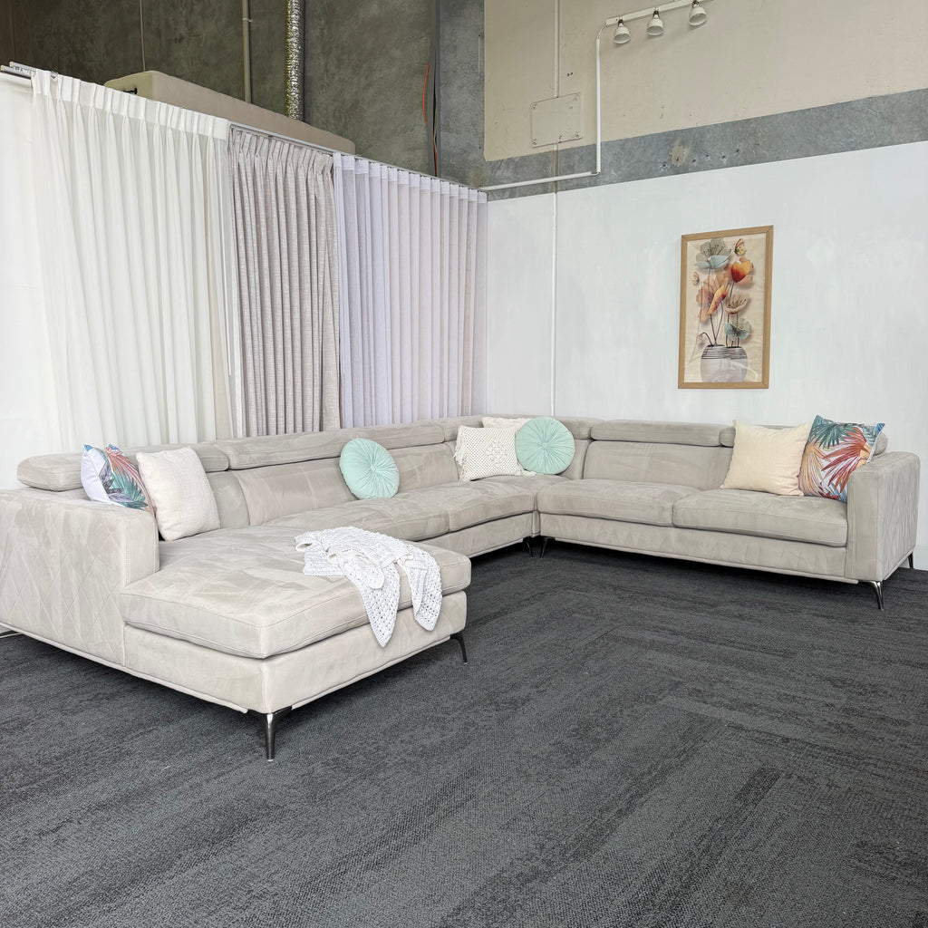 Harvey Norman Large Corner Lounge with Chaise – 380cm Sectional Sofa