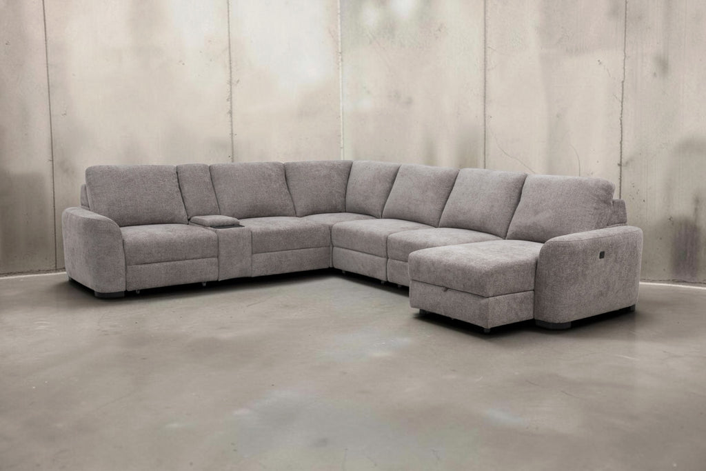 Alto Collection — 7-Piece Power Modular Sofa with Storage Chaise