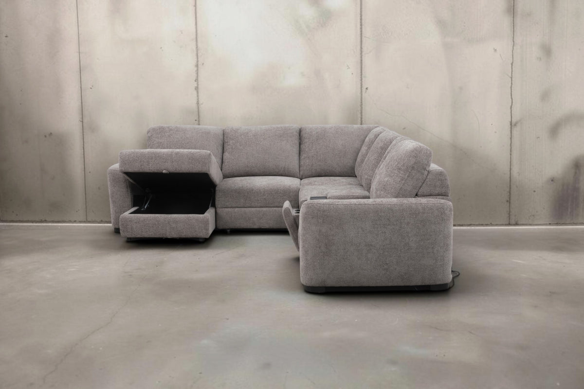 Alto Collection — 7-Piece Power Modular Sofa with Storage Chaise
