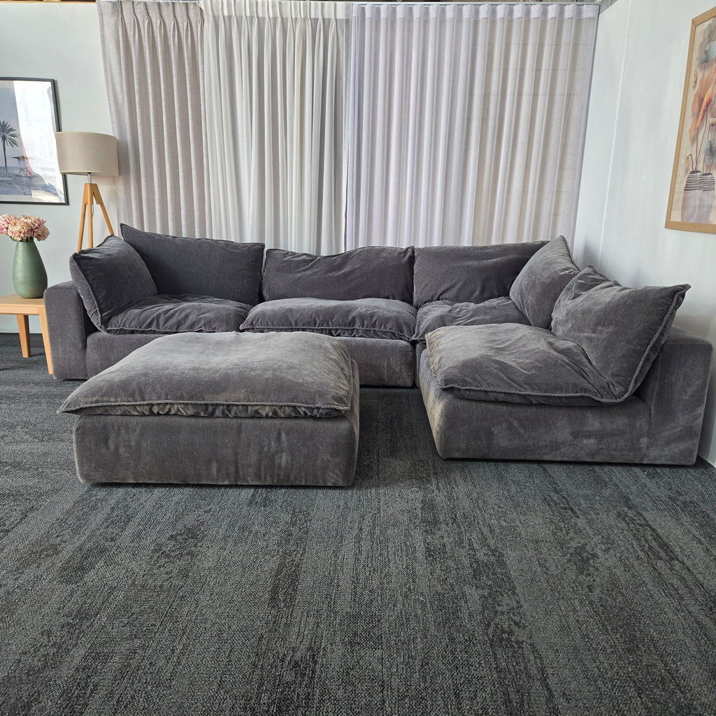 Dankz 5 seater goose feather cloud modular couch, pre-loved at Cloud Living Perth