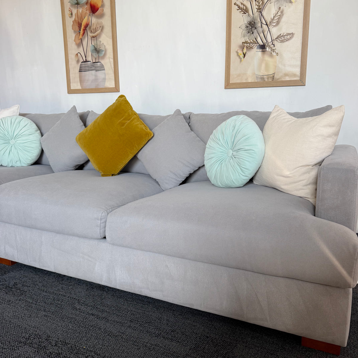 Furniture Gallery Monaco 3.5 Seater Feather-Filled Sofa with Chaise