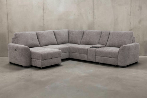 Alto 7 piece power modular sofa with storage chaise, brand new at Cloud Living Perth