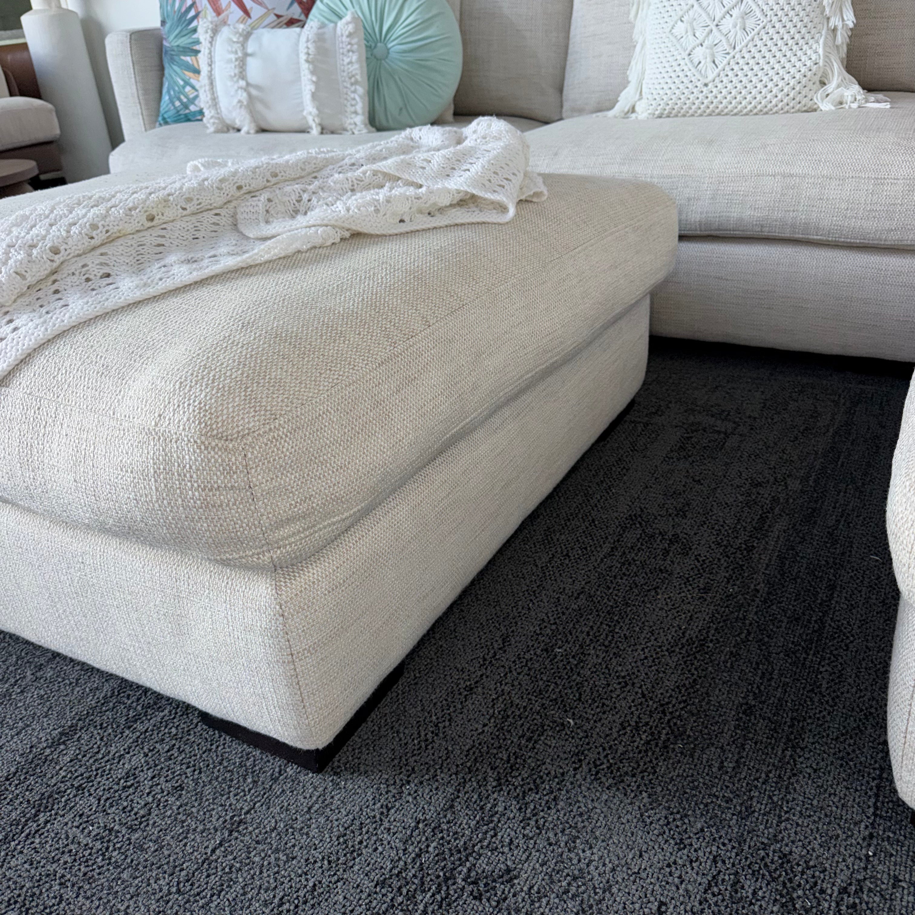 Freedom Long Island 5.5 Seater Feather-Filled Couch with Chaise & Ottoman