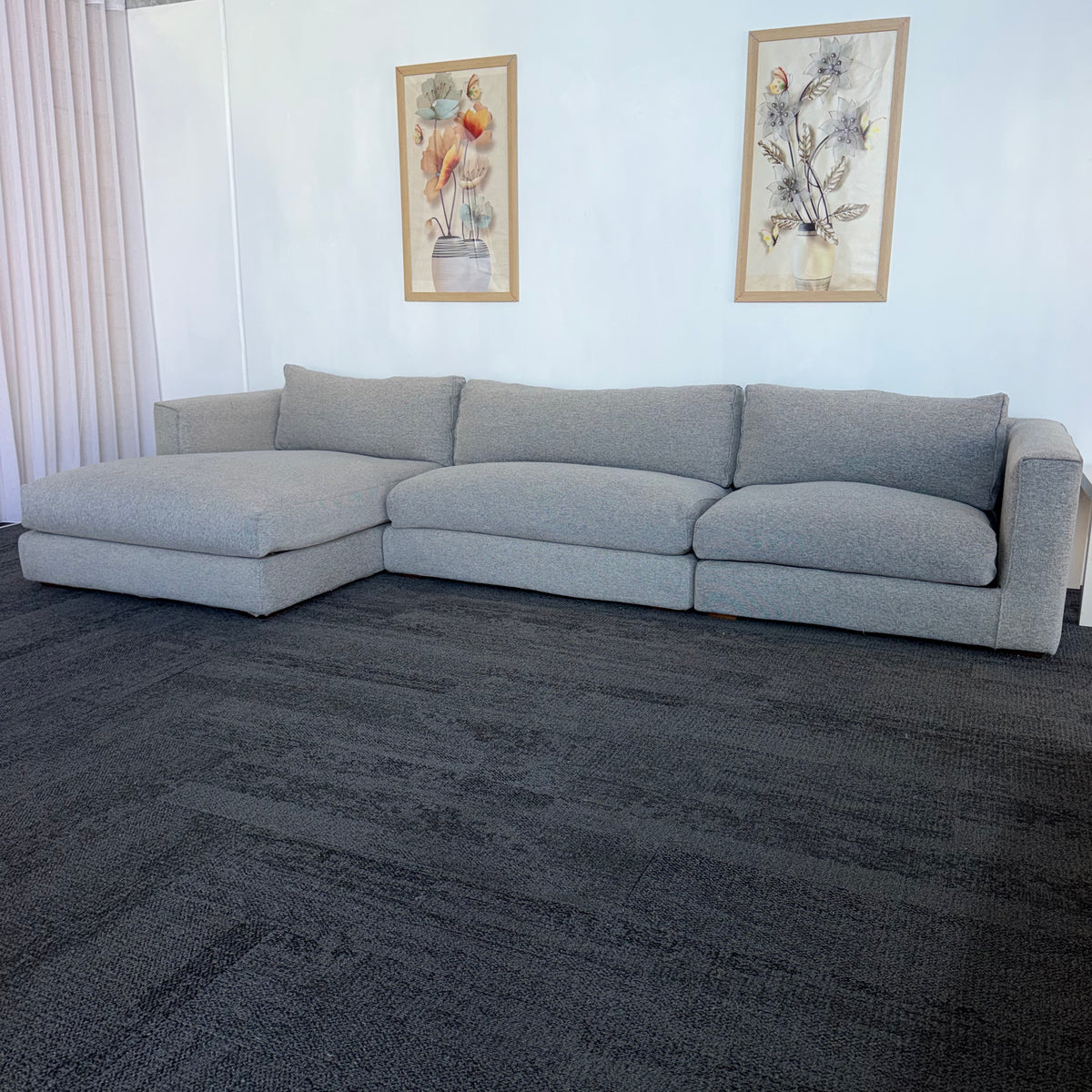 Long Island 5.5 Seater Cotton Filled Couch with Chaise – Cloud Comfort