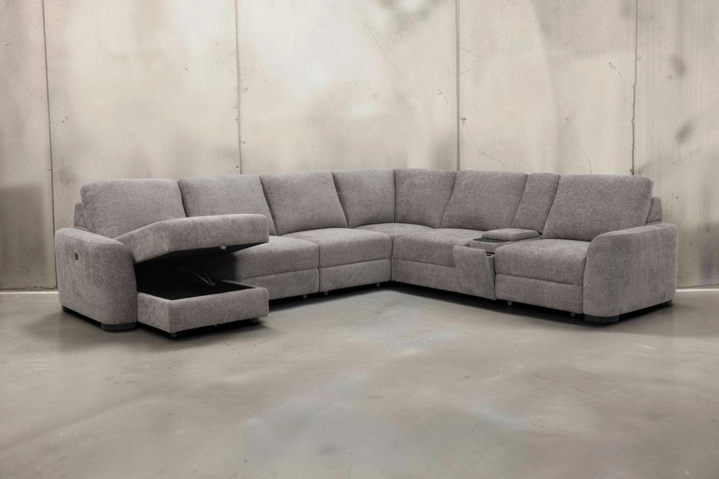 Alto Collection — 7-Piece Power Modular Sofa with Storage Chaise