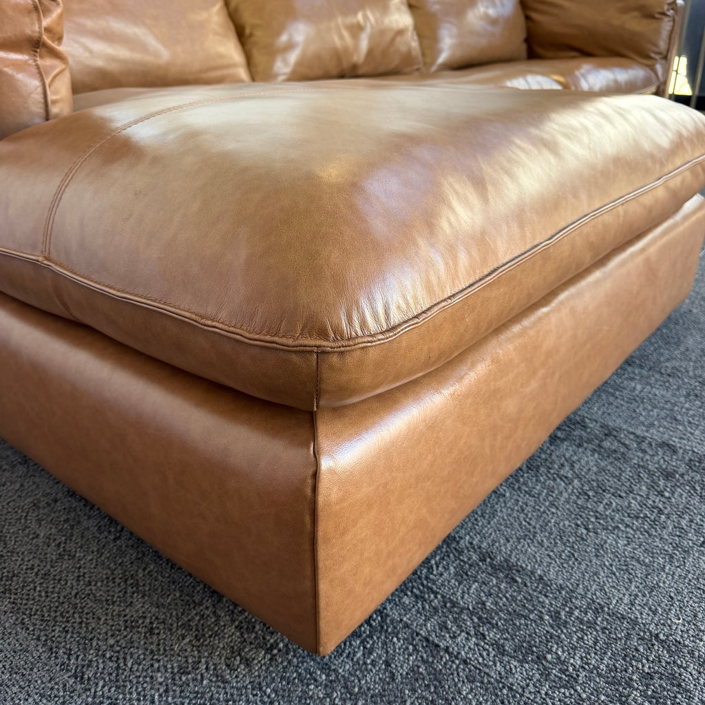 Freedom Sorrento Brown Genuine Leather 5.5 Seater Sofa with Chaise