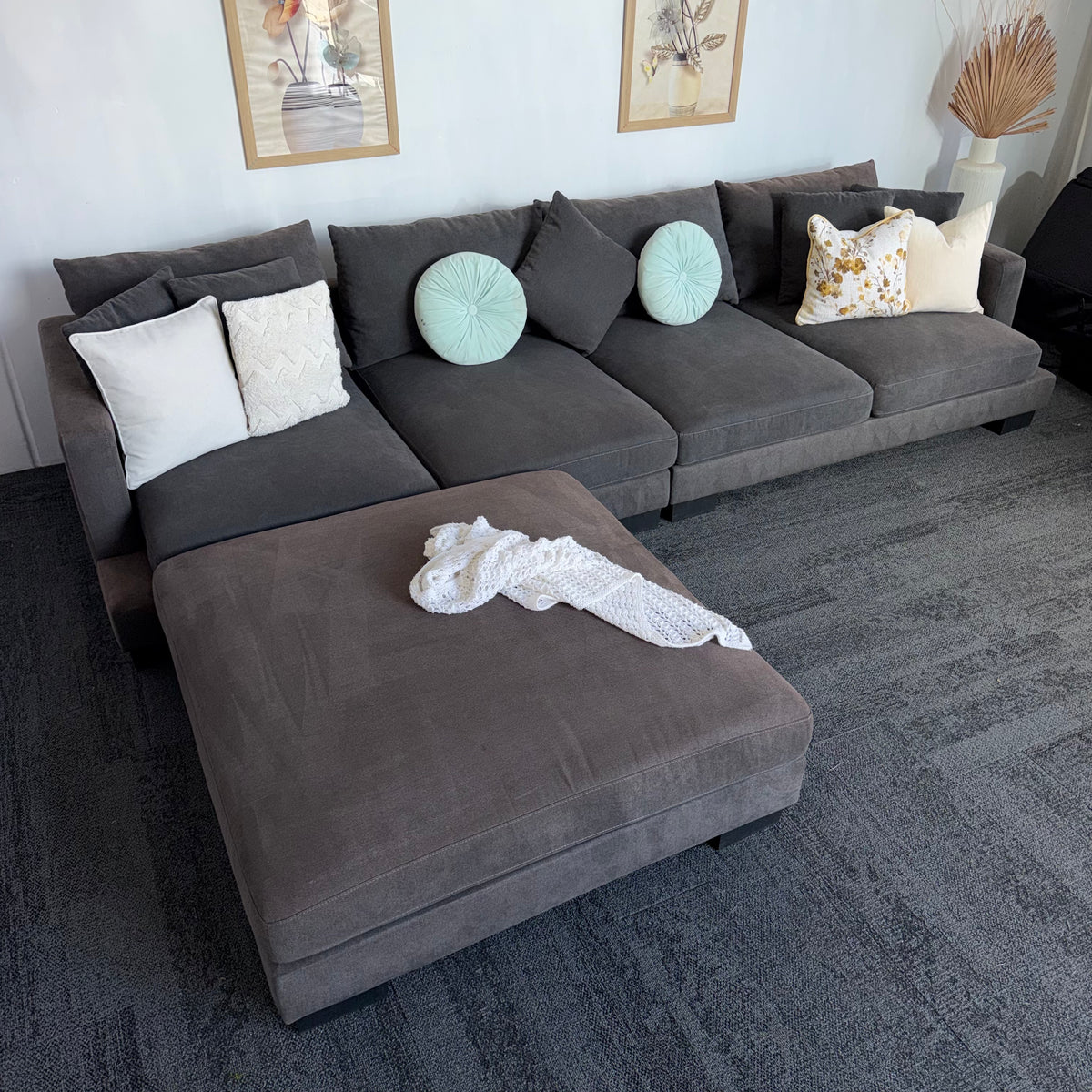 Davinni Manhattan by Harvey Norman 6 Seater Deep Sofa with Ottoman