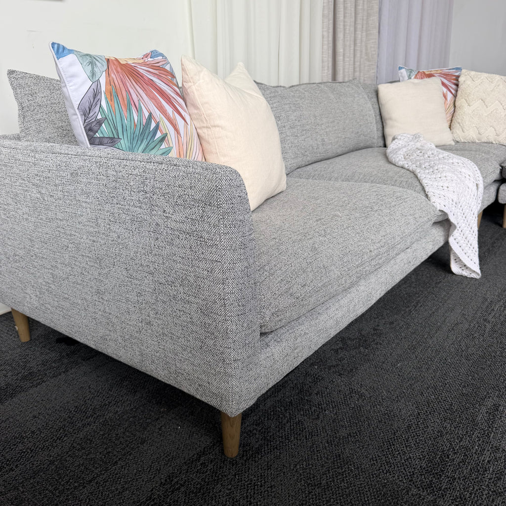 Nick Scali 4 Seater Feather Filled Couch – Right-Hand Chaise