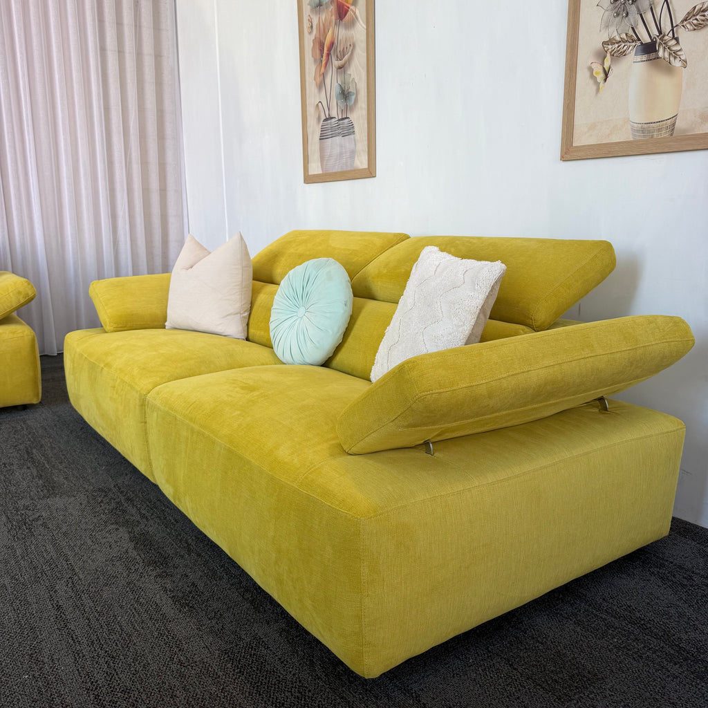 Nick Scali Valeria Mustard 2.5 Seater Sofa Set – 2 Sofas