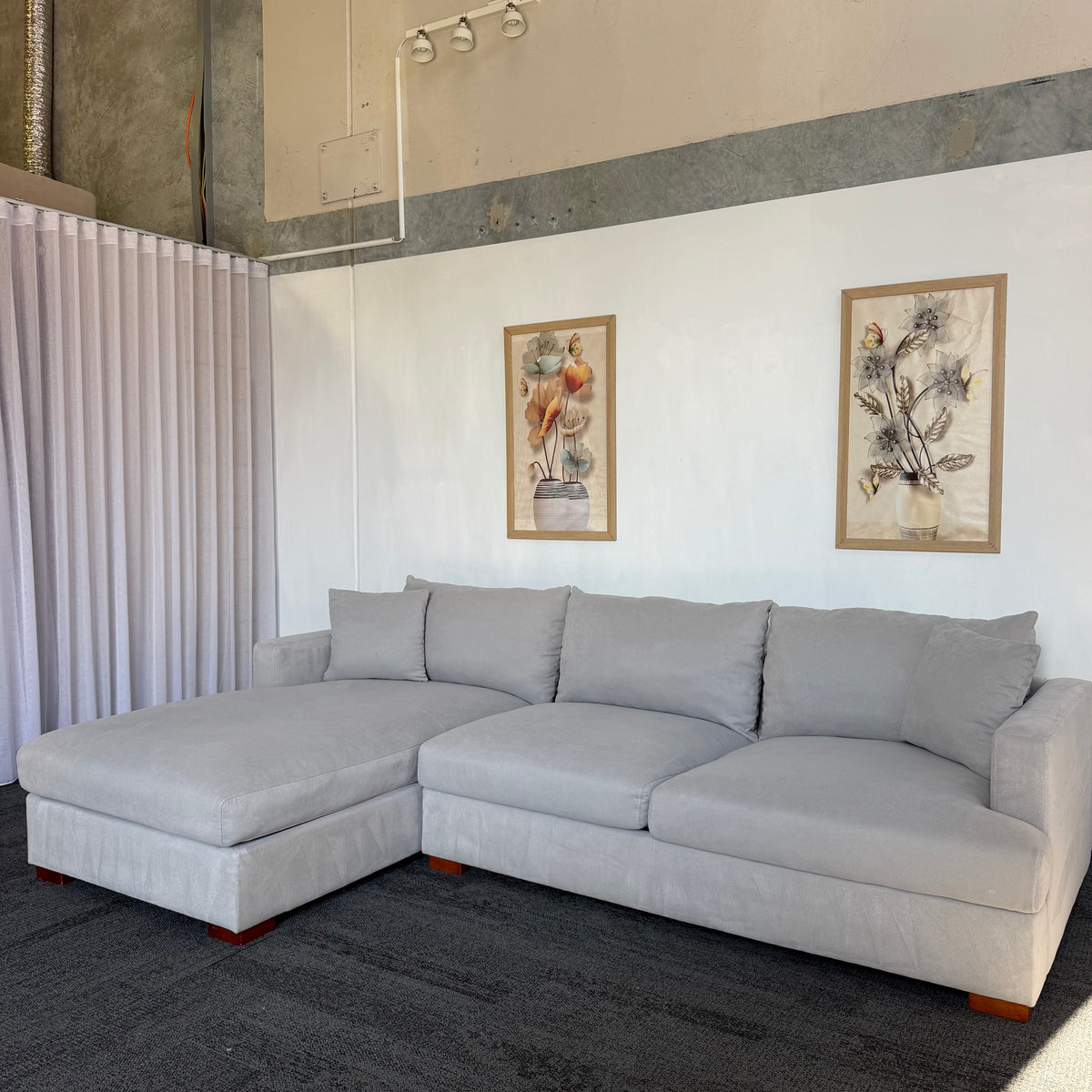 Furniture Gallery Monaco 3.5 Seater Feather-Filled Sofa with Chaise