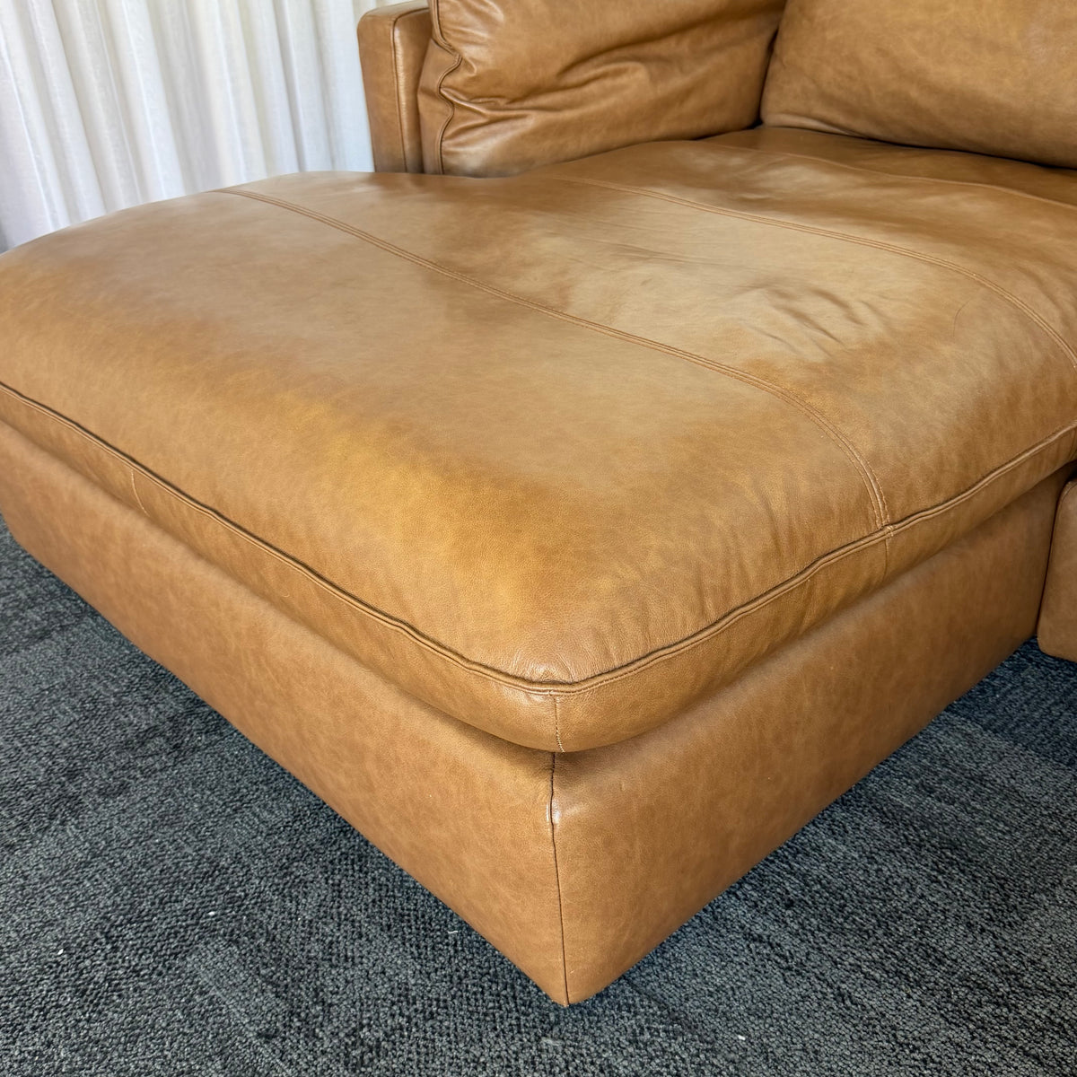 Freedom Sorrento Brown Genuine Leather 5.5 Seater Sofa with Chaise