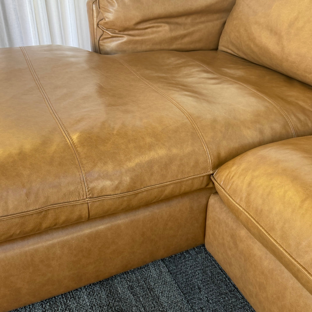 Freedom Sorrento Brown Genuine Leather 5.5 Seater Sofa with Chaise