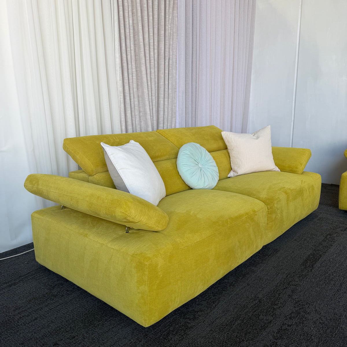 Nick Scali Valeria Mustard 2.5 Seater Sofa Set – 2 Sofas