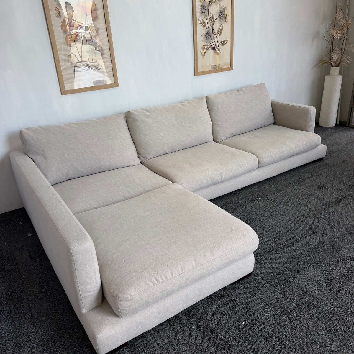 Freedom Long Island 5.5 Seater Feather Filled Couch with Chaise