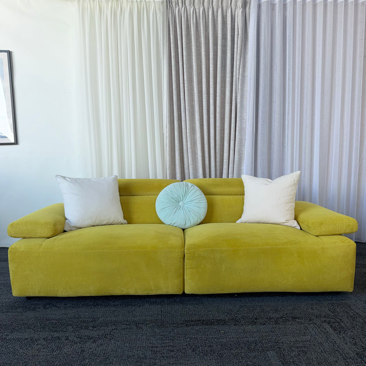Nick Scali Valeria Mustard 2.5 Seater Sofa Set – 2 Sofas