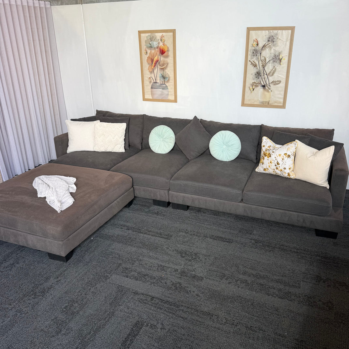 Davinni Manhattan by Harvey Norman 6 Seater Deep Sofa with Ottoman