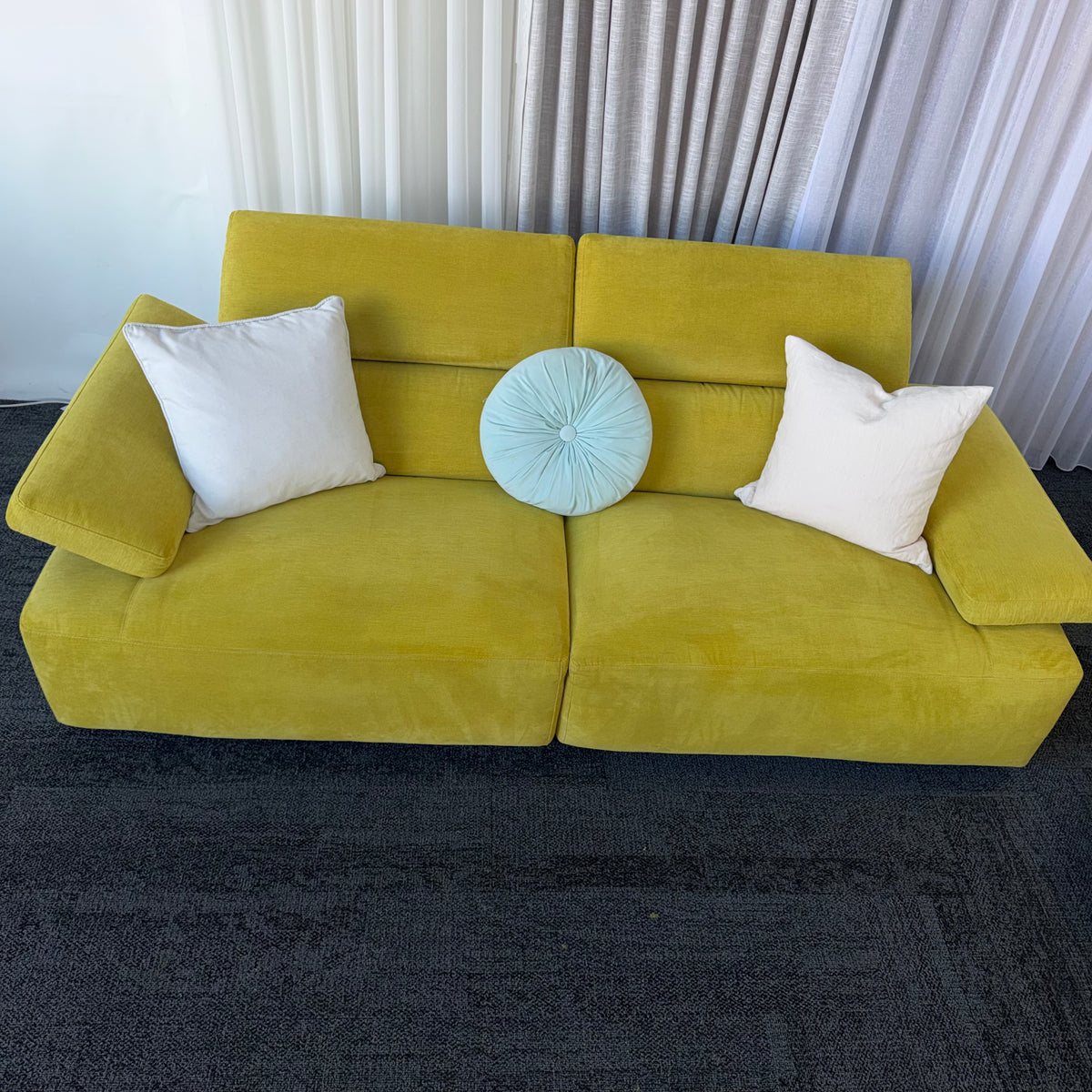Nick Scali Valeria Mustard 2.5 Seater Sofa Set – 2 Sofas