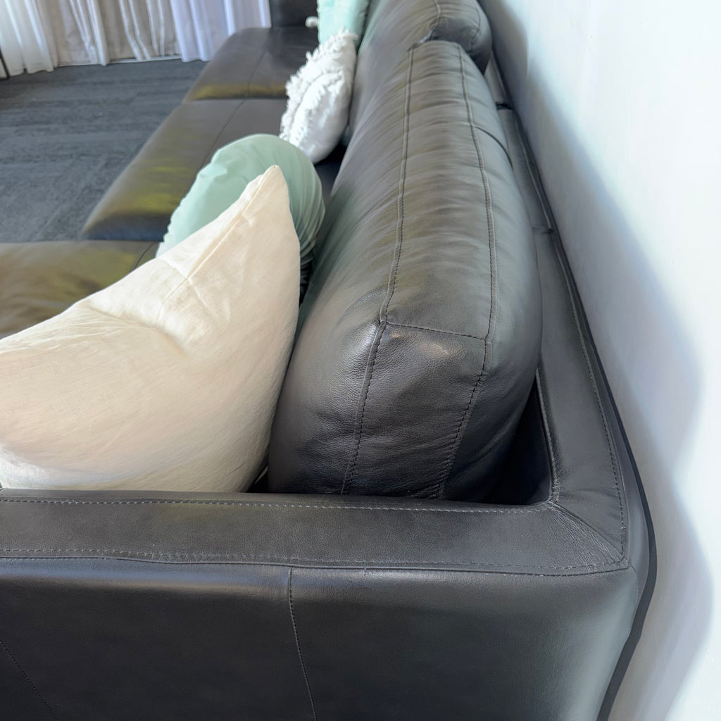 Furniture Gallery Brooklyn Genuine Leather 5.5 Seater Sofa with Chaise