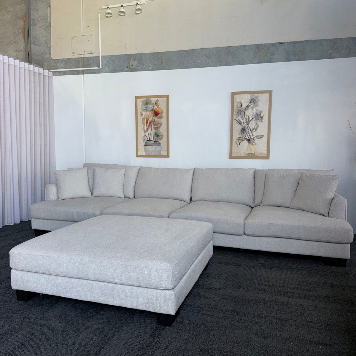 Davinni Manhattan by Harvey Norman 6 Seater Deep Sofa with Ottoman