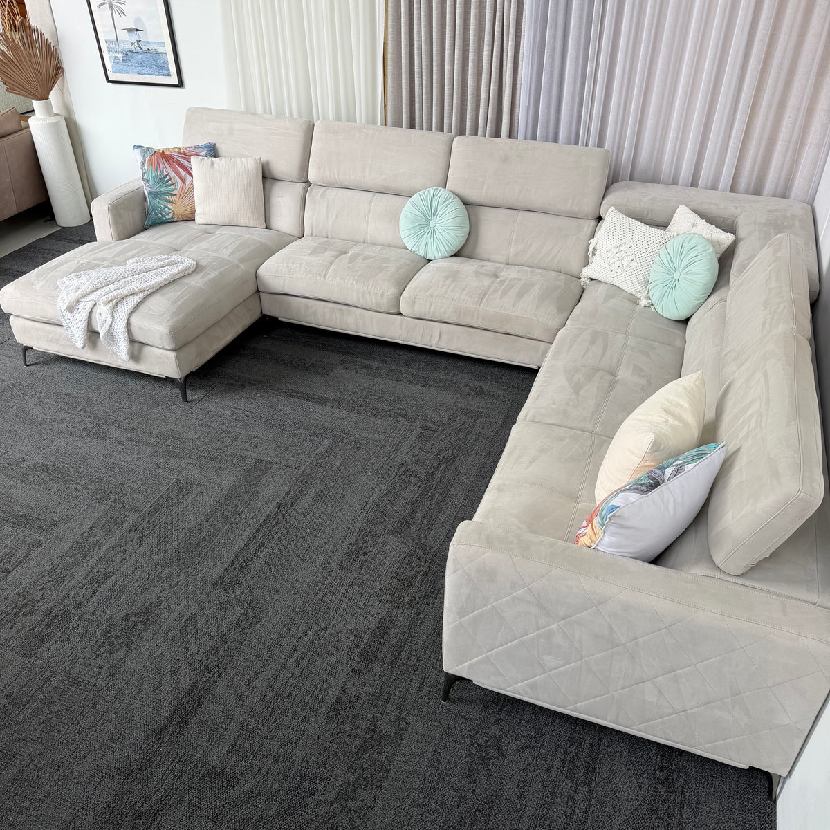 Harvey Norman Large Corner Lounge with Chaise – 380cm Sectional Sofa