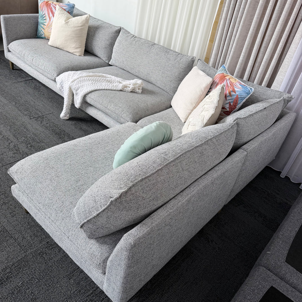 Nick Scali 4 Seater Feather Filled Couch – Right-Hand Chaise