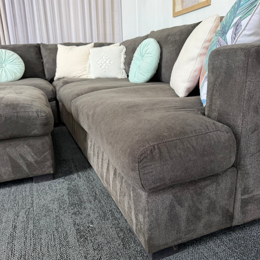 Harvey Norman 6 Seater Deep Corner Sofa with Ottoman