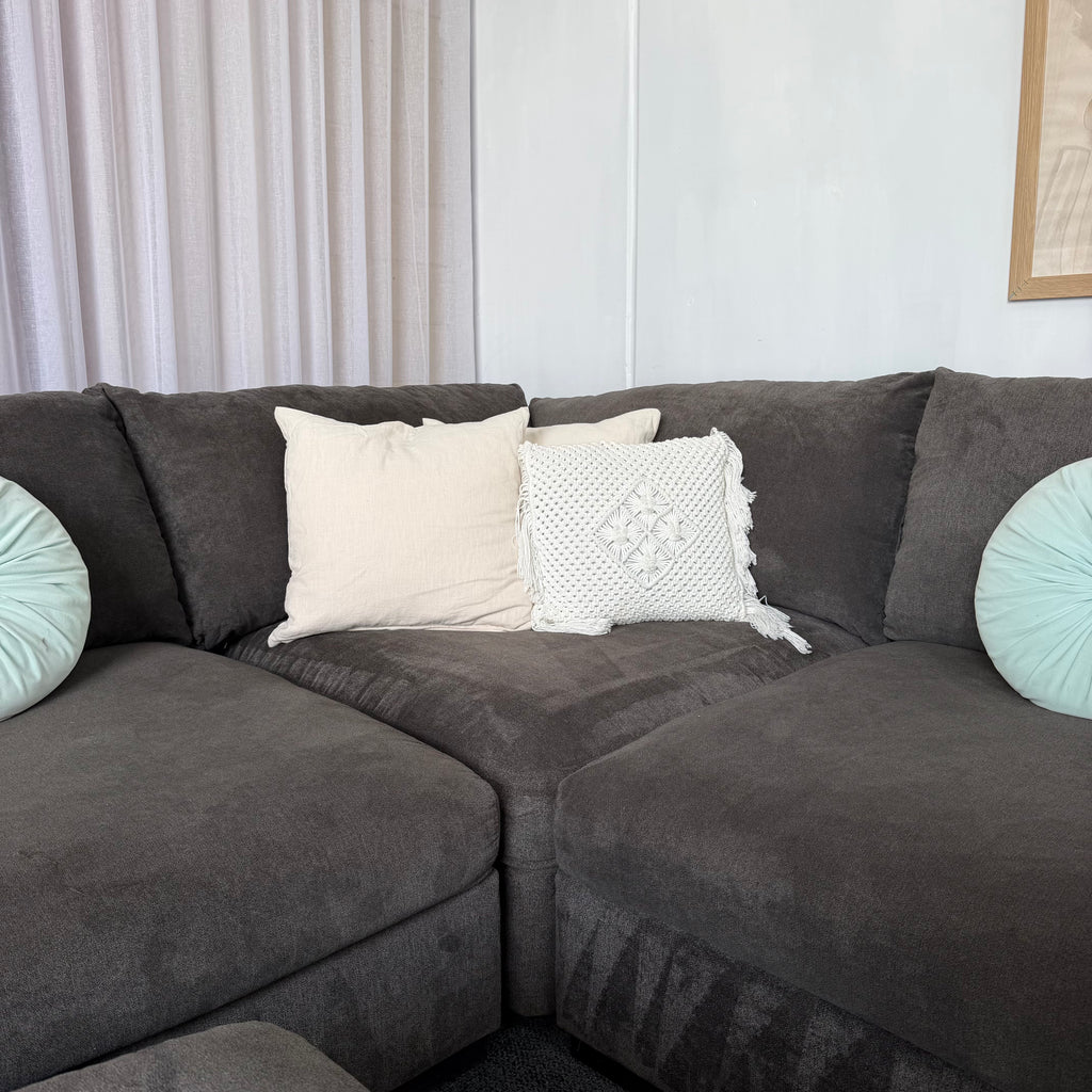 Harvey Norman 6 Seater Deep Corner Sofa with Ottoman