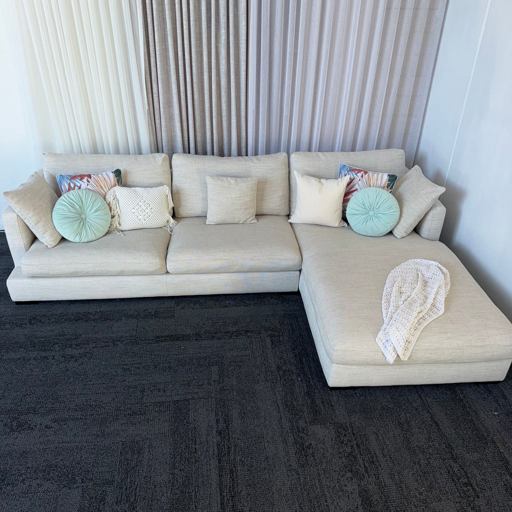 Freedom Hamilton 5.5 Seater Feather Filled Couch with Chaise