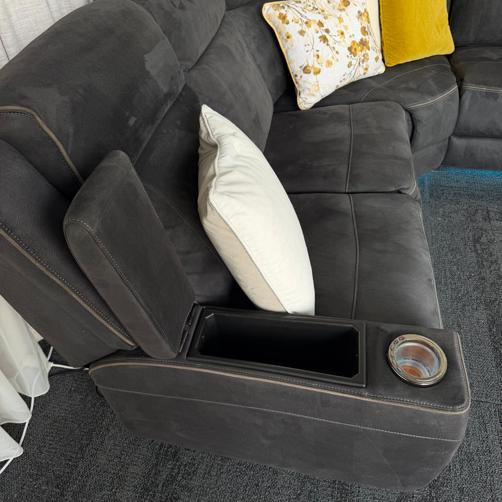 Modern Corner Lounge Suite – Electric Recliner with USB Charger