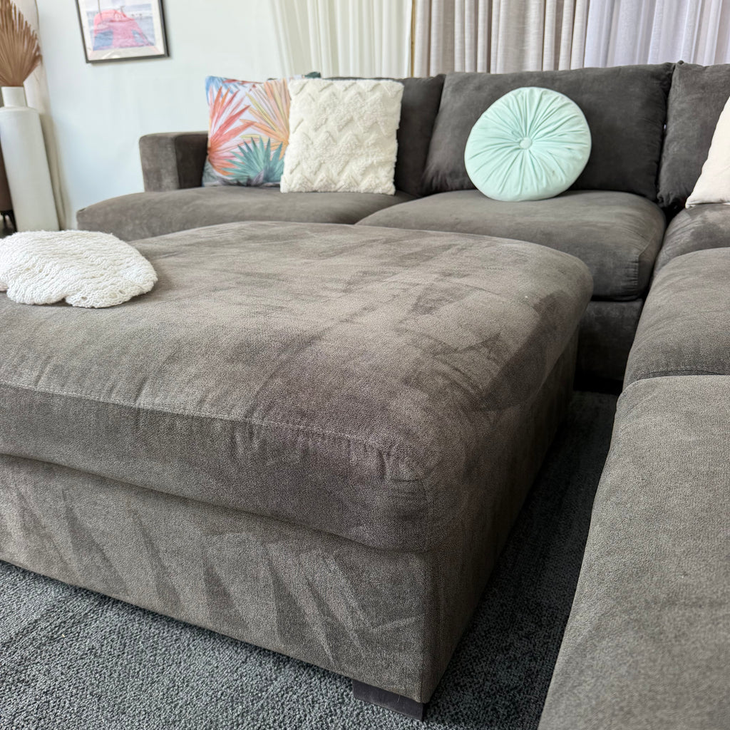 Harvey Norman 6 Seater Deep Corner Sofa with Ottoman