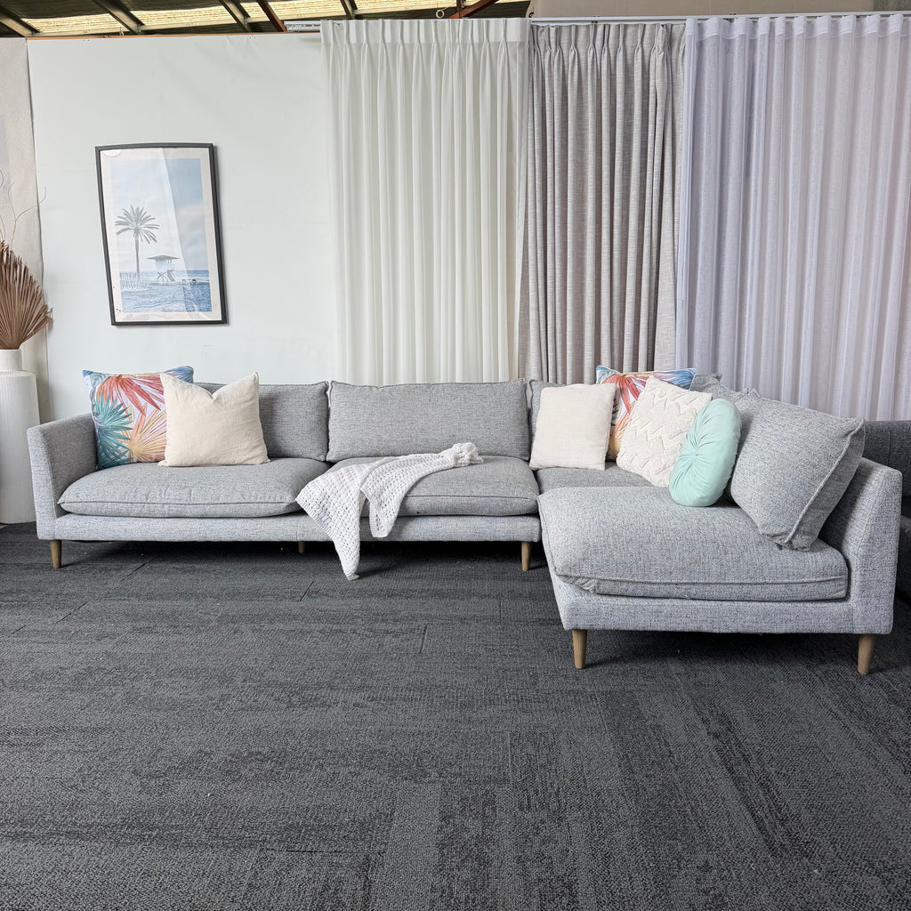 Nick Scali 4 Seater Feather Filled Couch – Right-Hand Chaise