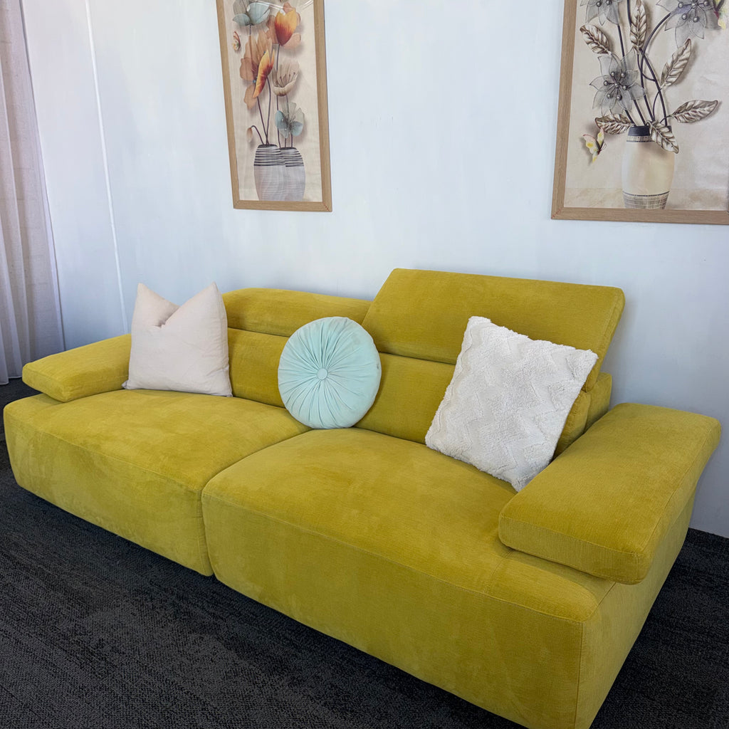 Nick Scali Valeria Mustard 2.5 Seater Sofa Set – 2 Sofas