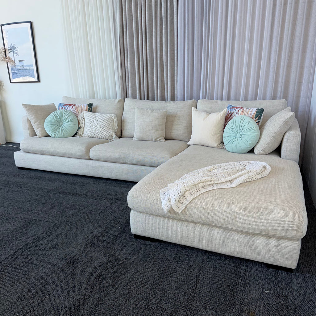 Freedom Hamilton 5.5 Seater Feather Filled Couch with Chaise