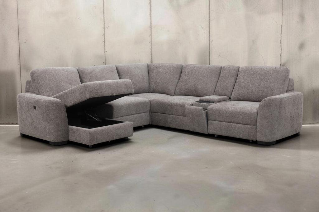 Alto Collection — 7-Piece Power Modular Sofa with Storage Chaise