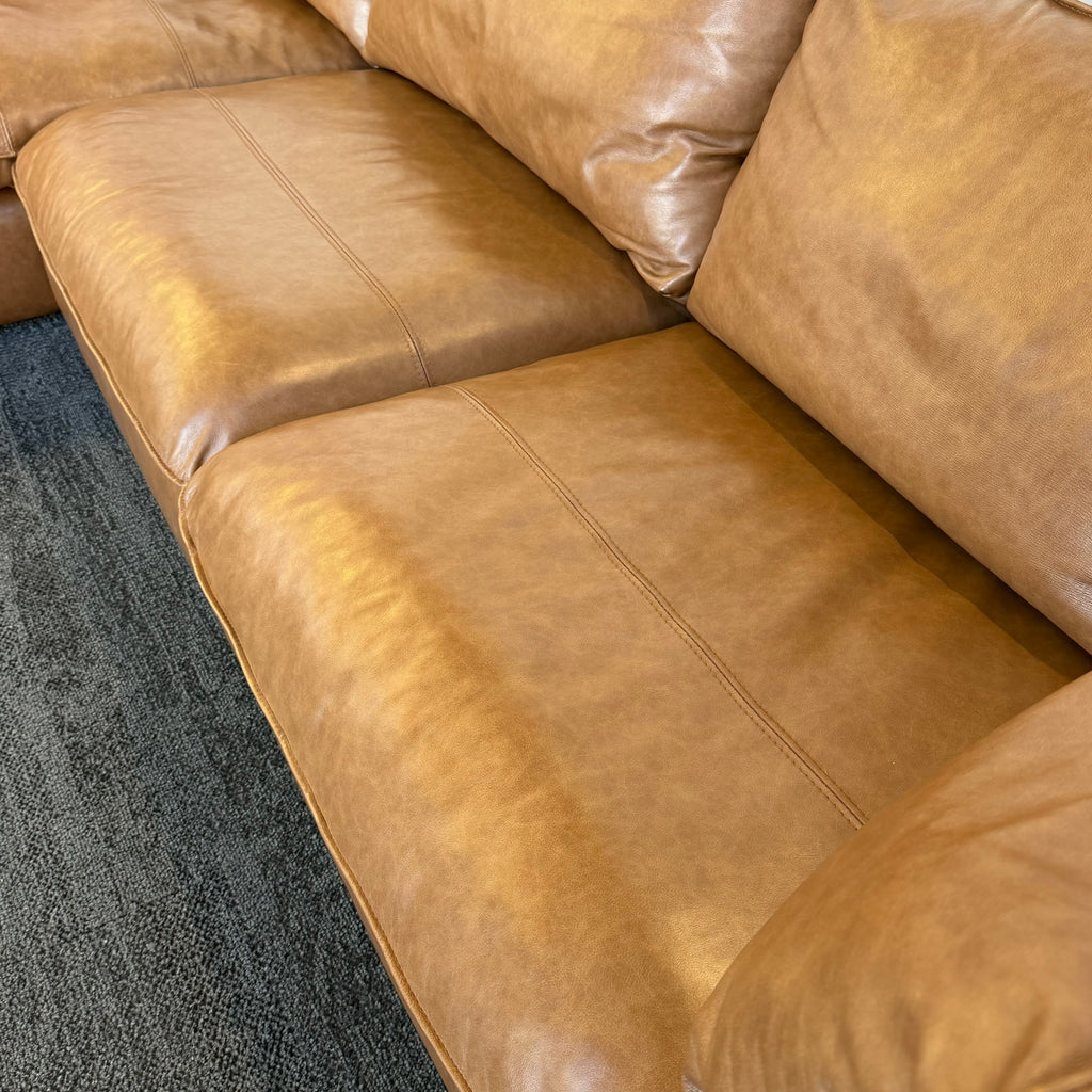 Freedom Sorrento Brown Genuine Leather 5.5 Seater Sofa with Chaise