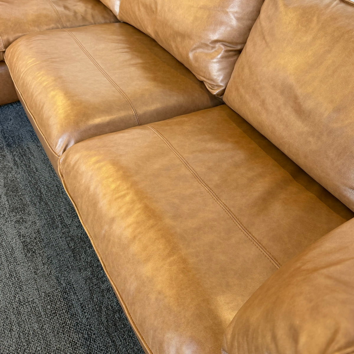 Freedom Sorrento Brown Genuine Leather 5.5 Seater Sofa with Chaise