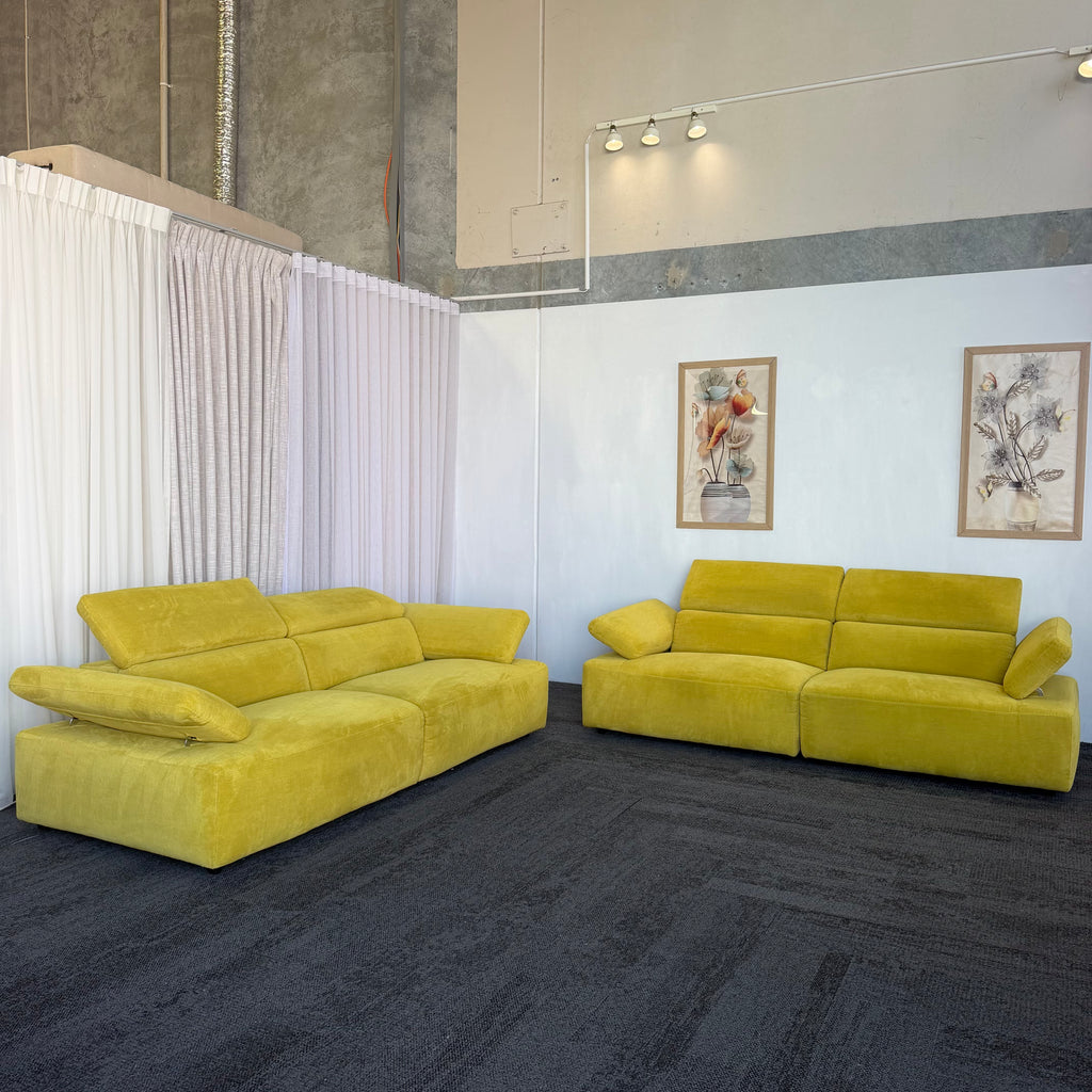 Nick Scali Valeria Mustard 2.5 Seater Sofa Set – 2 Sofas