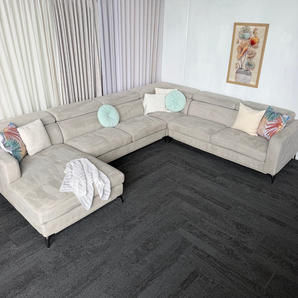 Harvey Norman Large Corner Lounge with Chaise – 380cm Sectional Sofa