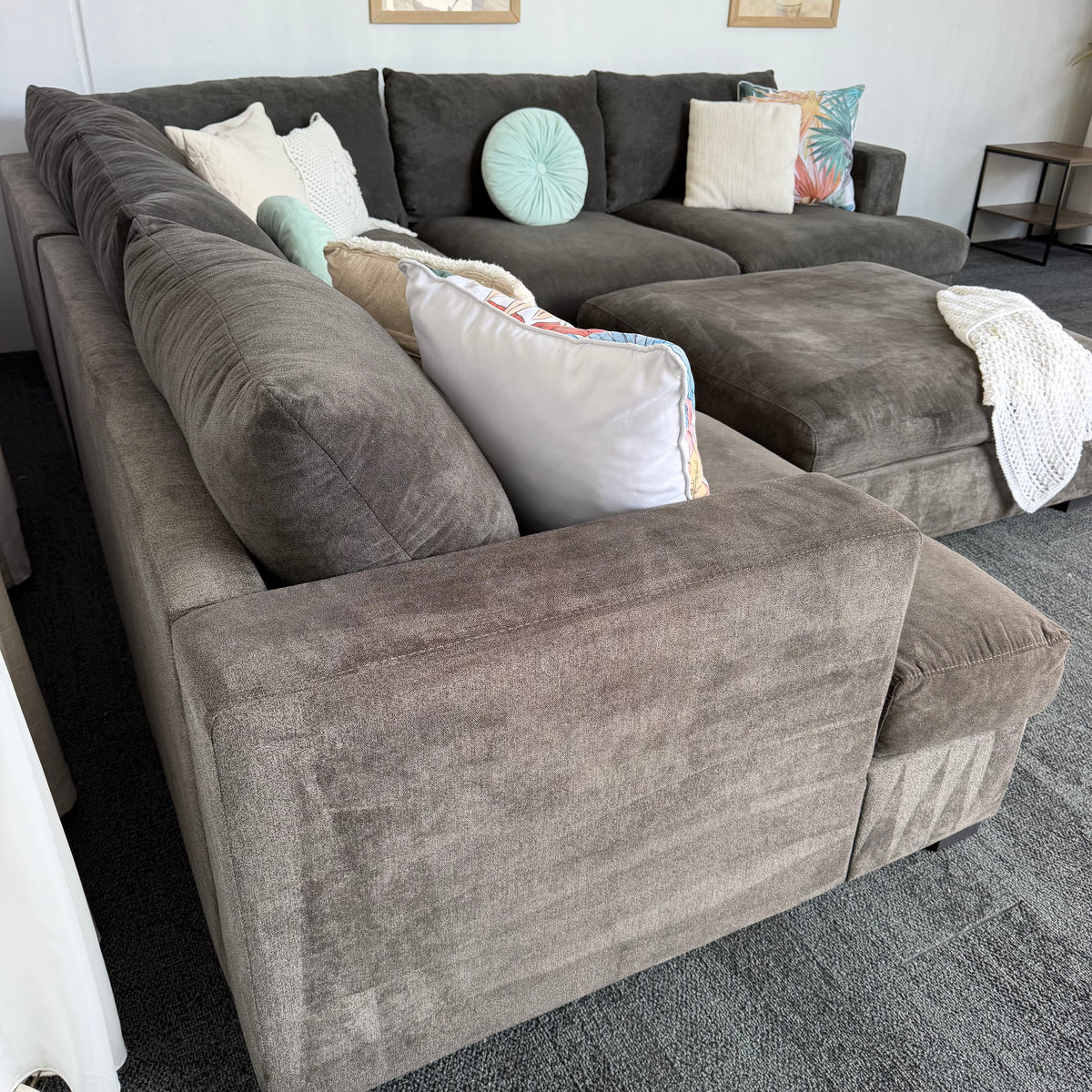 Harvey Norman 6 Seater Deep Corner Sofa with Ottoman