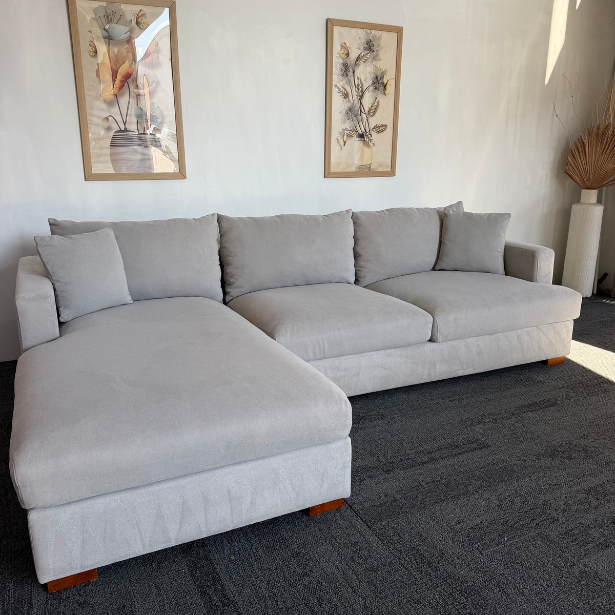 Furniture Gallery Monaco 3.5 Seater Feather-Filled Sofa with Chaise