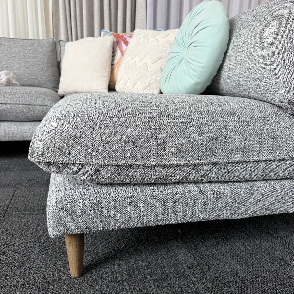 Nick Scali 4 Seater Feather Filled Couch – Right-Hand Chaise