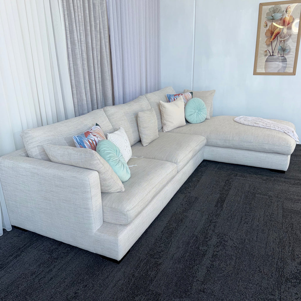 Freedom Hamilton 5.5 Seater Feather Filled Couch with Chaise