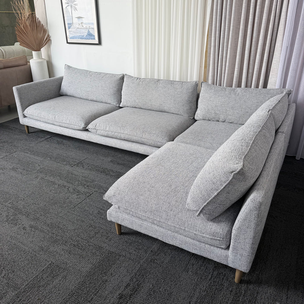 Nick Scali 4 Seater Feather Filled Couch – Right-Hand Chaise