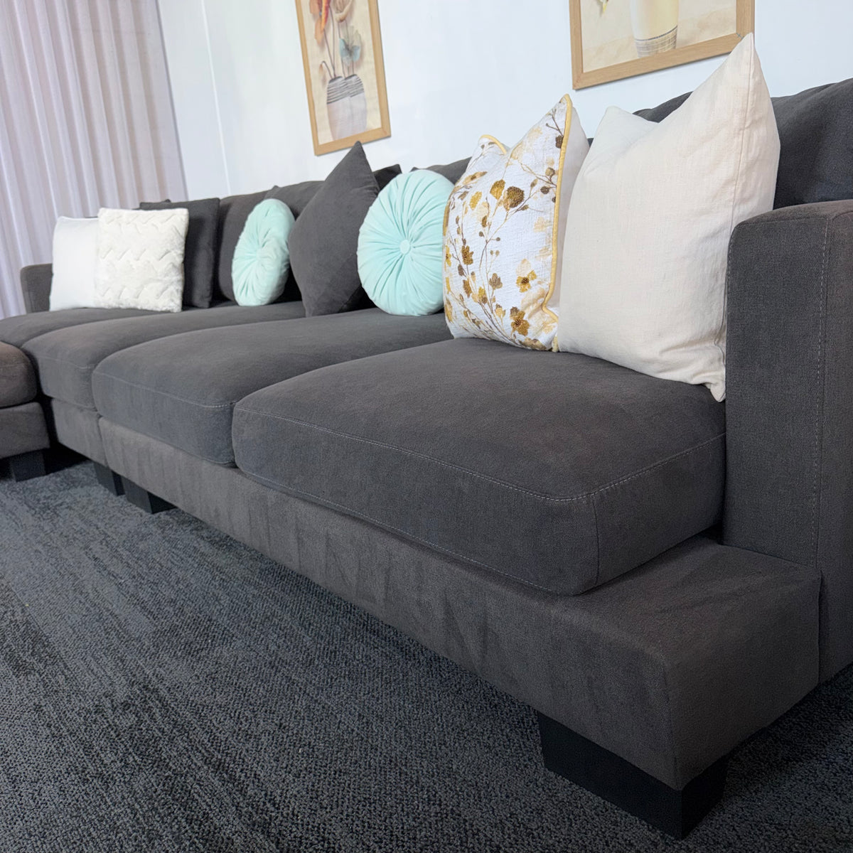 Davinni Manhattan by Harvey Norman 6 Seater Deep Sofa with Ottoman