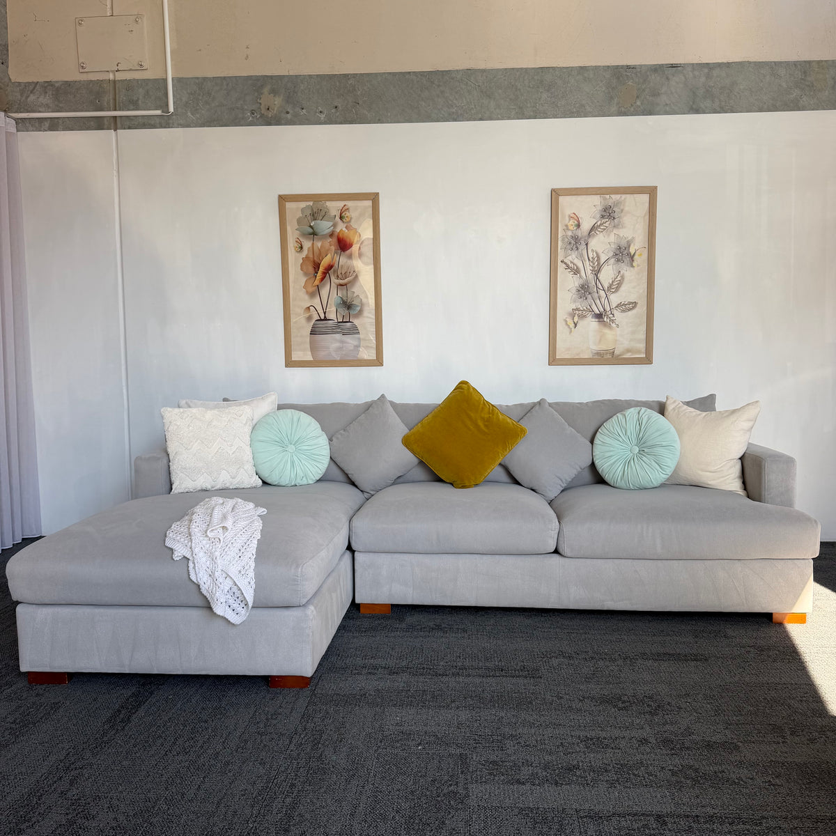Furniture Gallery Monaco 3.5 Seater Feather-Filled Sofa with Chaise