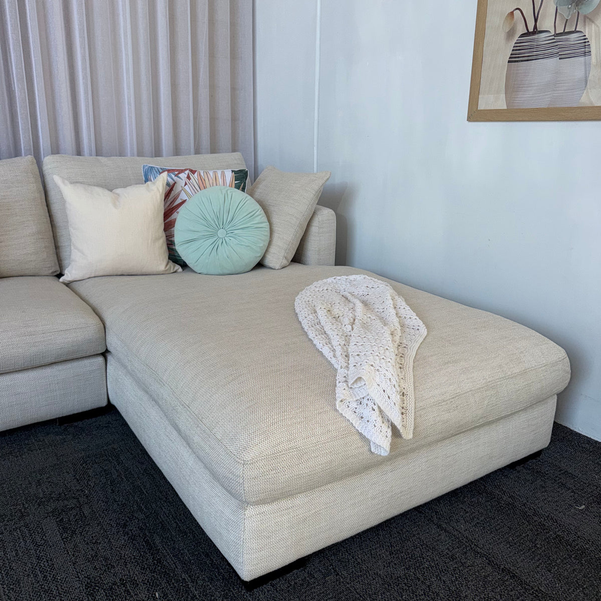 Freedom Hamilton 5.5 Seater Feather Filled Couch with Chaise